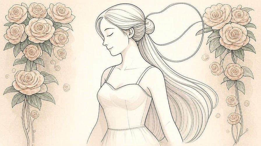 Illustration d'une mariée qui adopte une posture élégante
