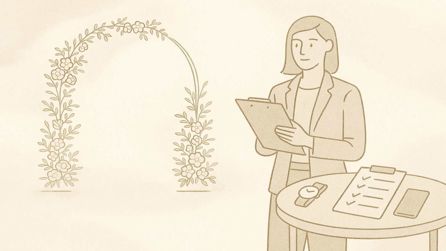 Illustration d'une coordinatrice de mariage