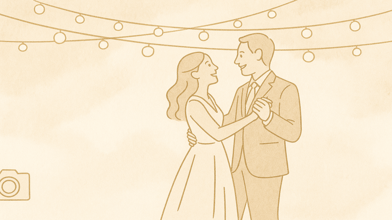Illustration de la mariée et du marié qui dansent